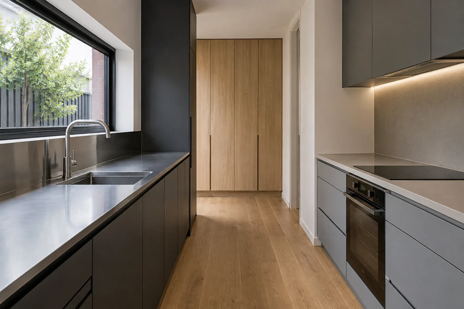 Charcoal and stainless steel — kitchen design inspiration