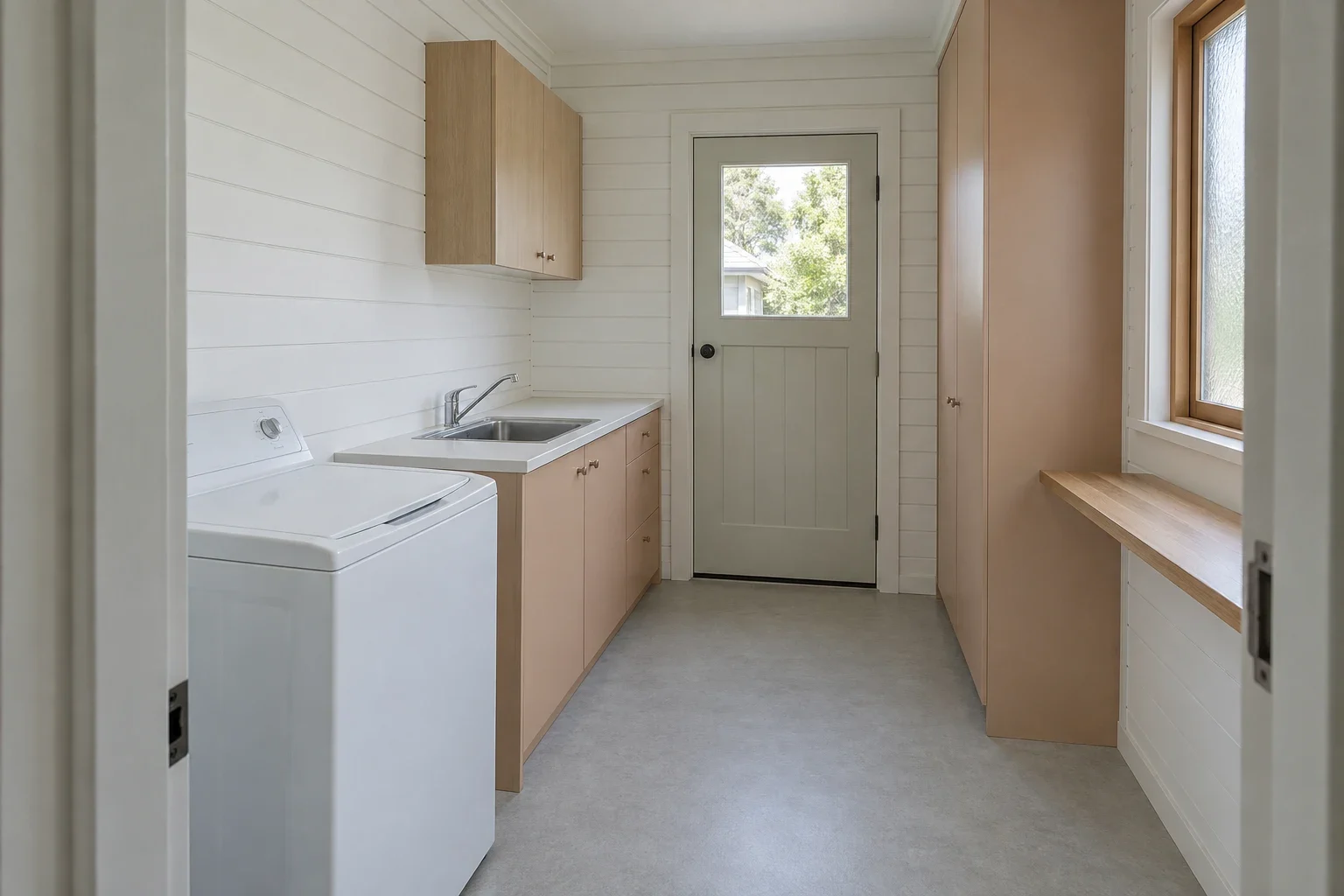 A top-loader with room to open — laundry design inspiration