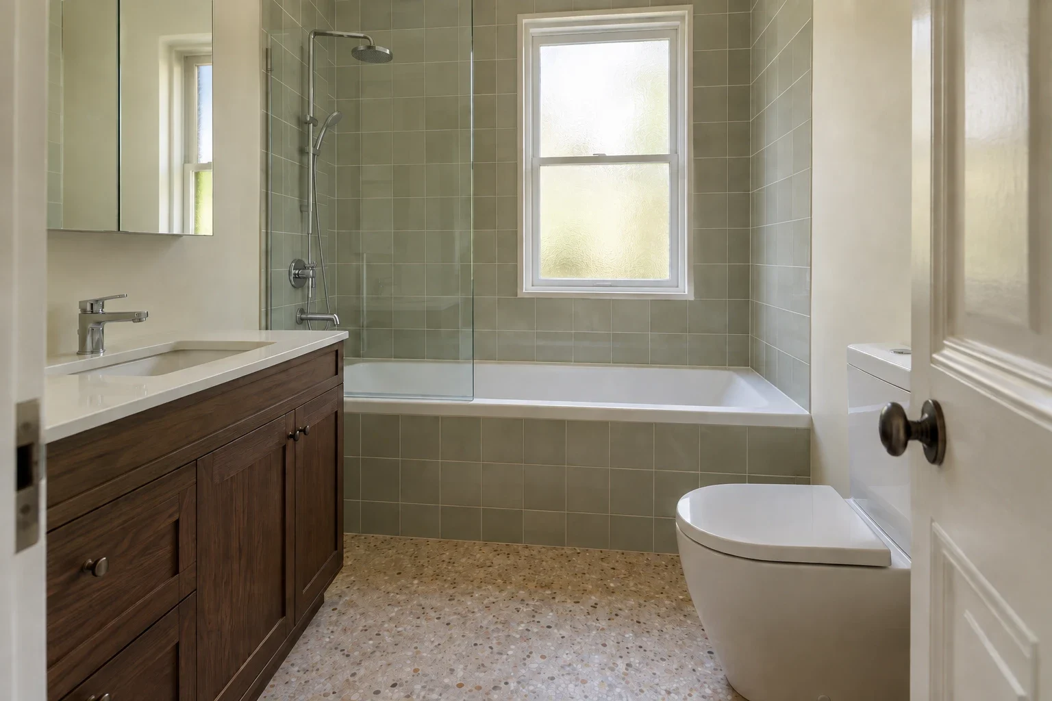 A bath kept in a smaller family bathroom — bathroom design inspiration